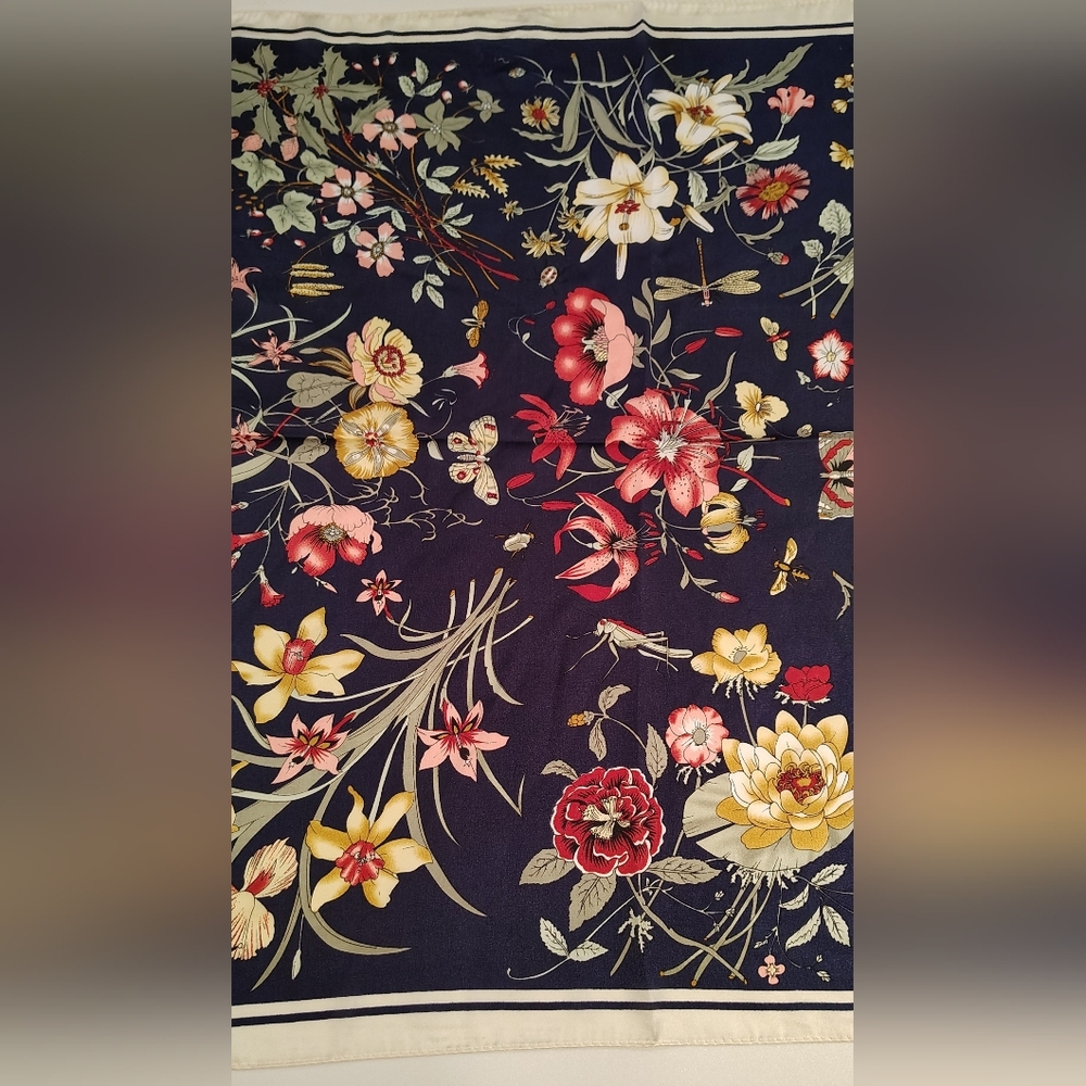 Floral  Flowers & Butterflies Print Scarf - Picture 3 of 11